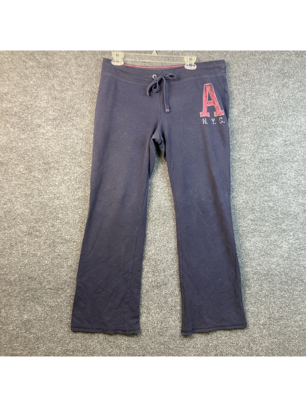 Aeropostale Womens Size Large Navy Blue Pink Logo Pajama PJ Lounge Pants